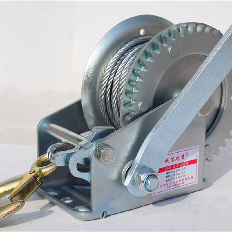 手摇绞盘卷扬机家用小吊机绞车手动提升机家用小型升降牵引自锁