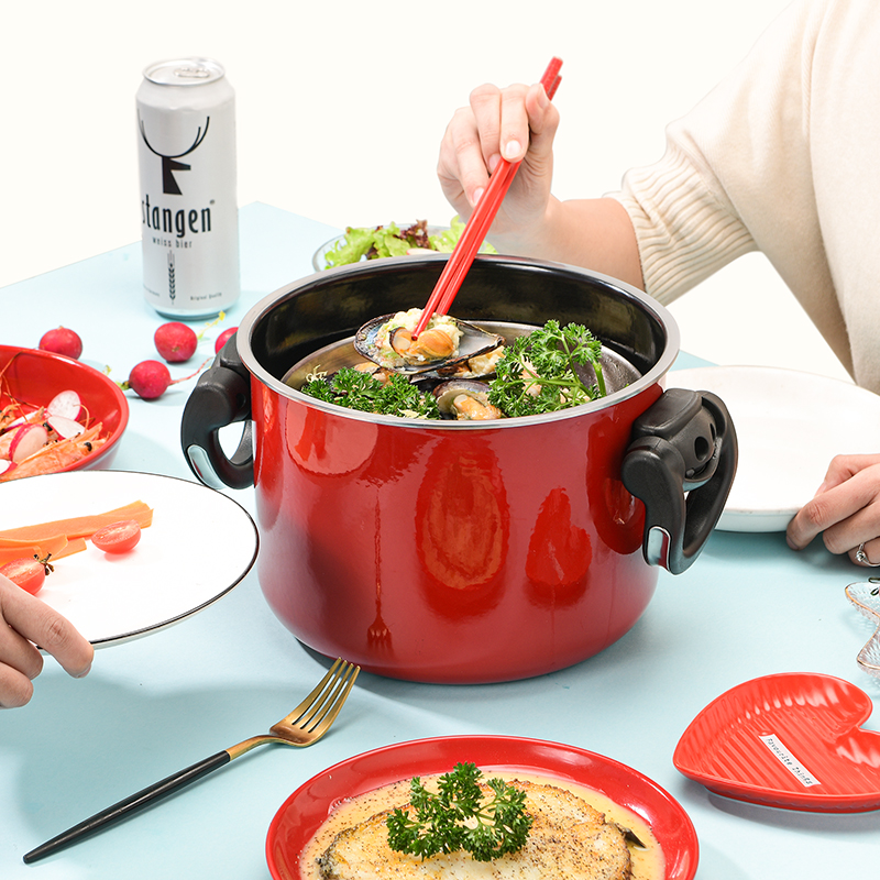 德国珐琅加厚不锈钢高压锅家用防爆1压力锅燃气电磁炉通用