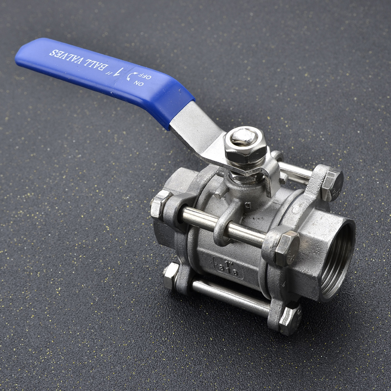 1L不锈钢三片式球PC内螺纹丝扣耐高压耐高温门分分1寸15