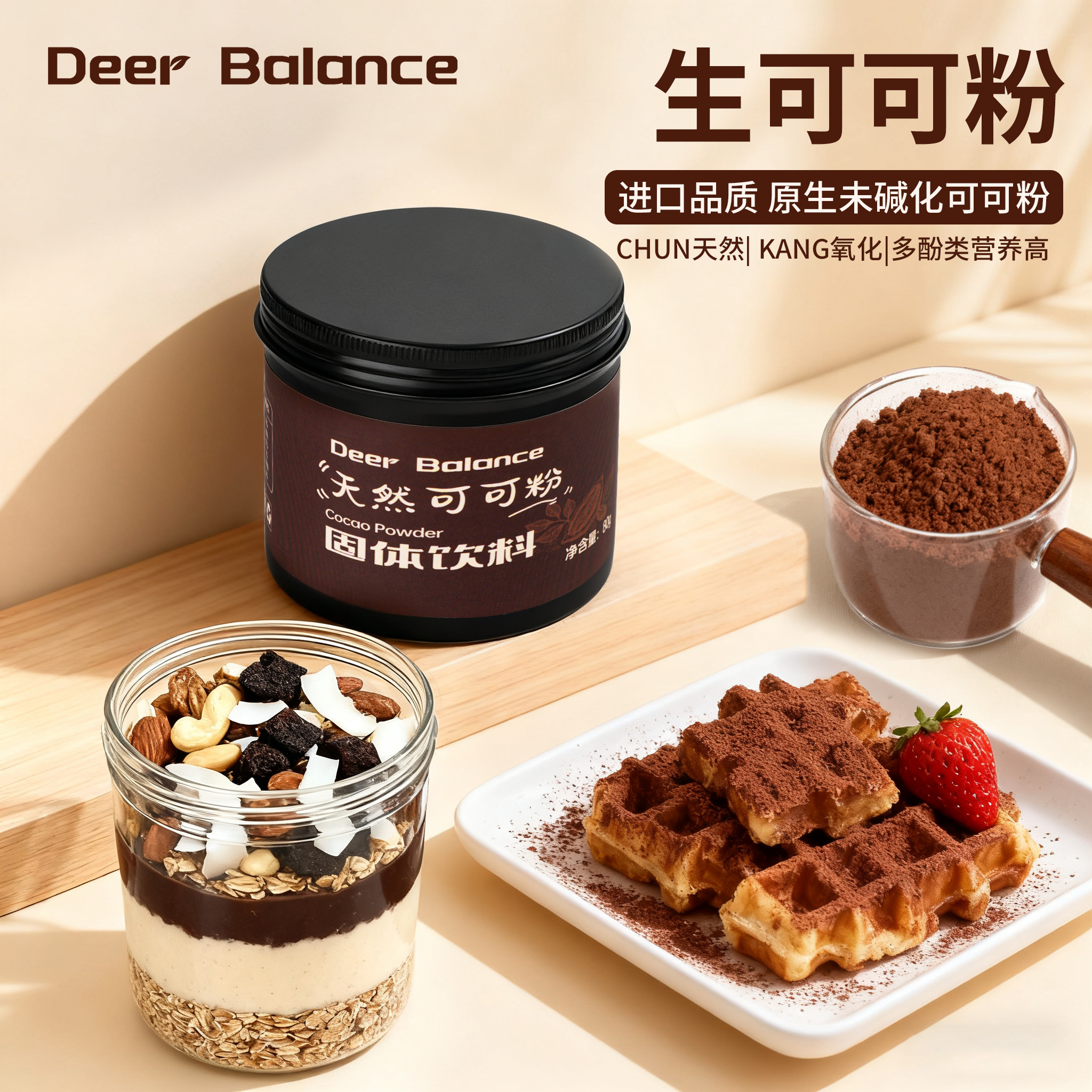 DeerBalance未碱化生可可粉进口