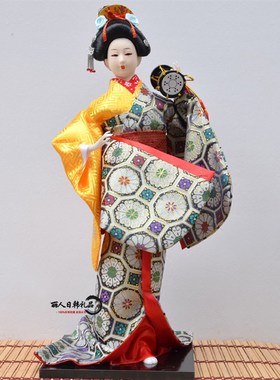 鲸鸿和服人偶日式民间工艺礼品摆饰娟人艺妓L16寸木偶酒店装饰摆