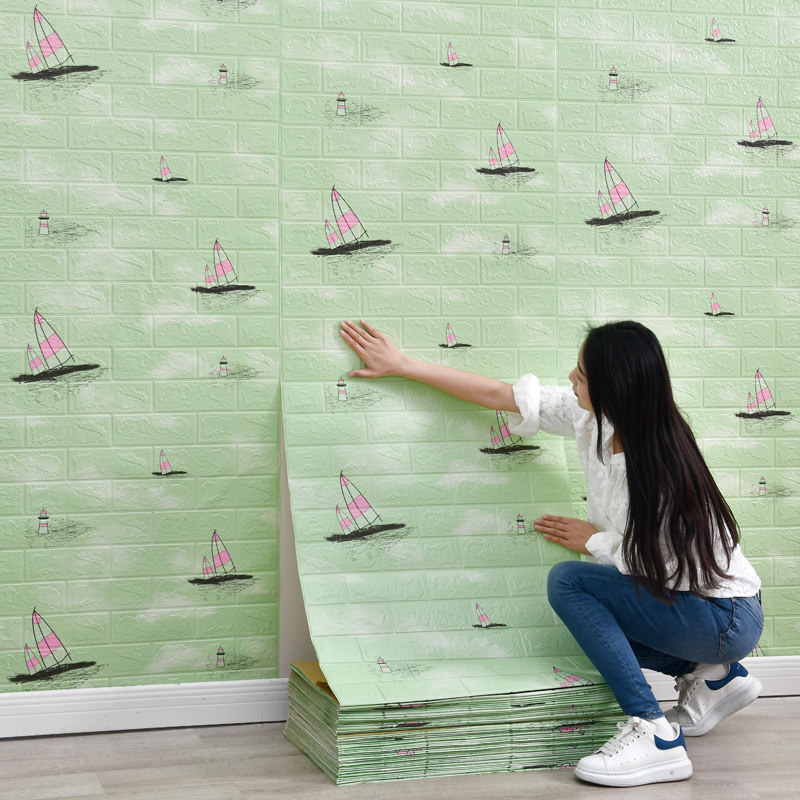 出租屋墙纸自粘防水防潮d立体墙壁纸卧室背景墙面装饰新款纸,家装主材,自贴墙纸/自粘墙纸,淘宝优惠券,粉丝福利购,淘宝优惠卷