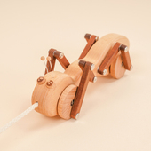 作物ZOWOO木质儿童宝宝学步手拉车拉线拉绳牵引益智早教