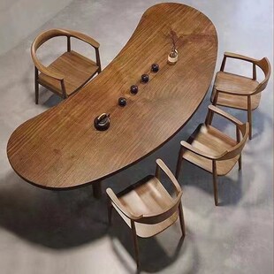 实木大板茶桌椅现代茶台阳台异形泡茶桌子会议桌大型茶桌