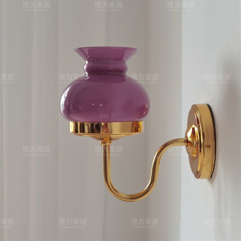 慢为家居壁灯中古紫色法式典雅客厅卧室床头壁灯ld灯具艺术,家装灯饰光源,餐厅吊灯,淘宝优惠券,粉丝福利购,淘宝优惠卷