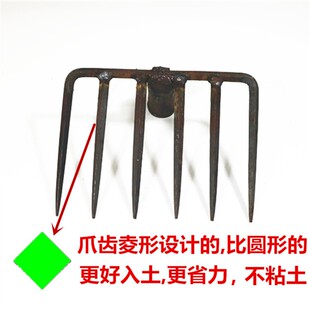 手工锻打农用小耙子齿齿耙垦松土翻地工具铁耙钉耙木大耙子