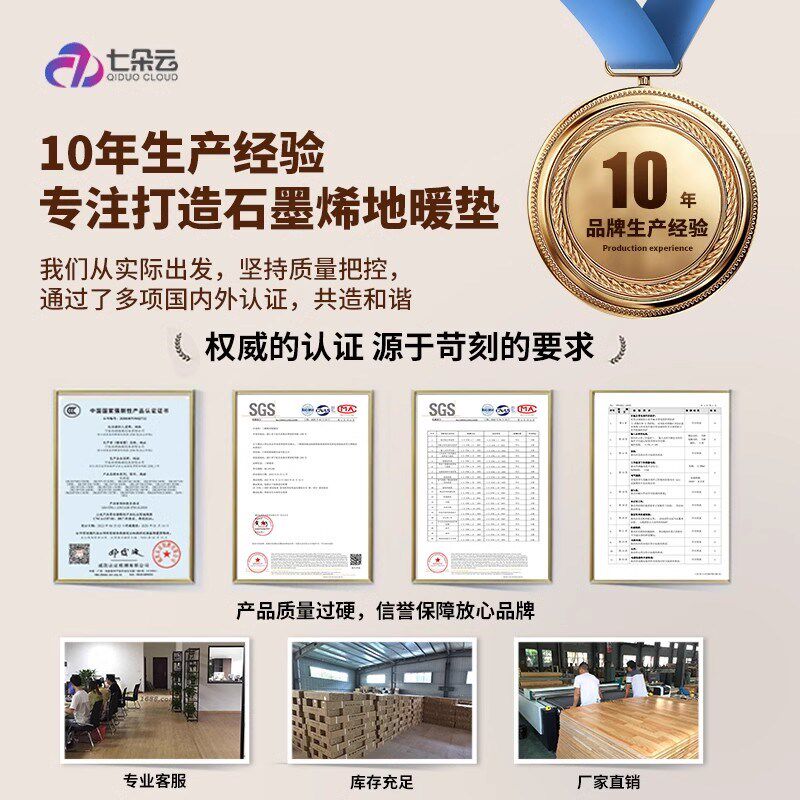 七朵云年新款石墨烯碳晶地暖垫电热地毯儿童卡通发热加热地垫