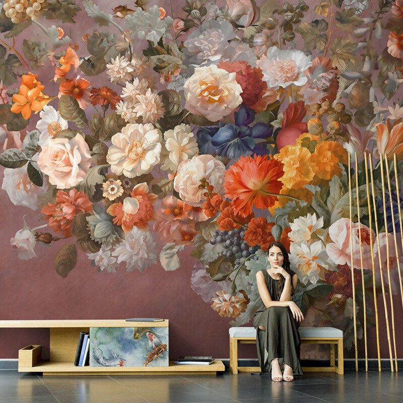 d手绘抽象热带芭蕉叶壁纸酒店壁布客厅沙发电视背景墙纸,家装主材,定制壁画,淘宝优惠券,粉丝福利购,淘宝优惠卷