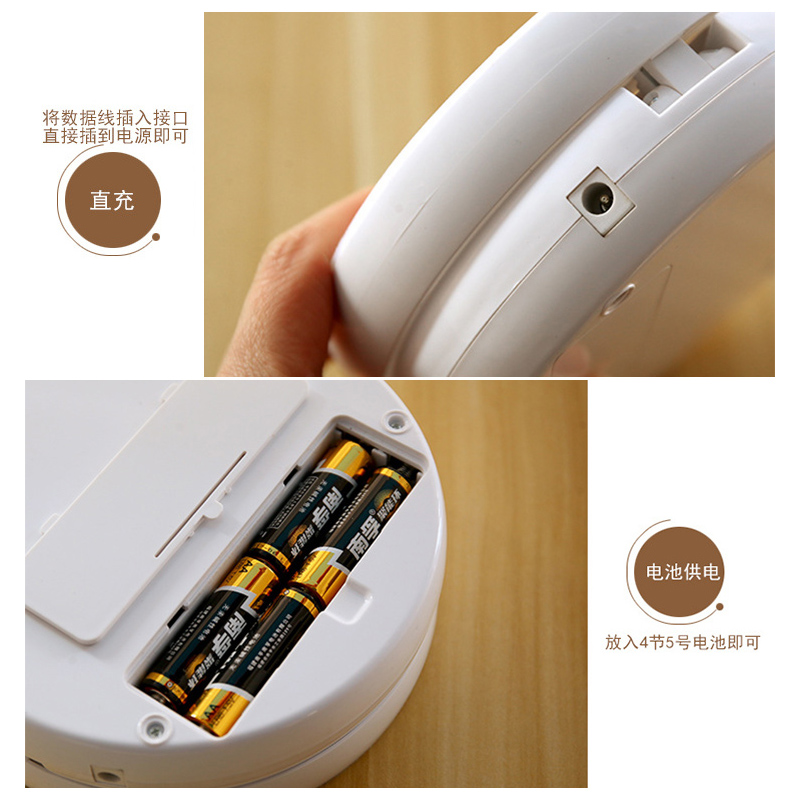 10倍放大化妆镜双面放大台式led灯补光可折叠便携折叠携带化妆盒