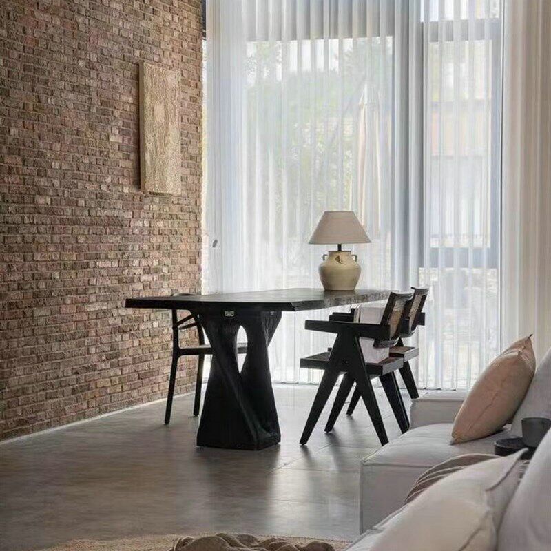 侘寂风白蜡木餐桌长桌办公室悬浮泡茶桌椅洽谈桌大板会议桌,商业/办公家具,大板桌,淘宝优惠券,粉丝福利购,淘宝优惠卷