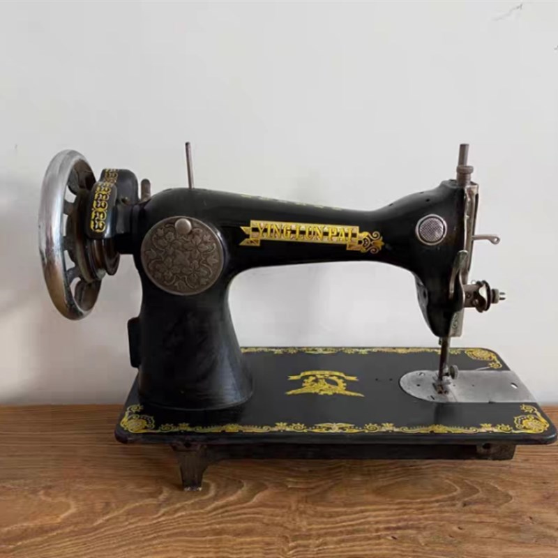 民俗怀旧物件收藏杂项老式台式缝纫机机头家用农具纺织装饰旧摆件