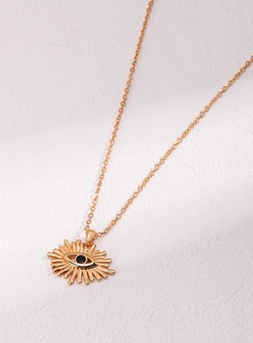 恶魔之眼纯银锆石项链