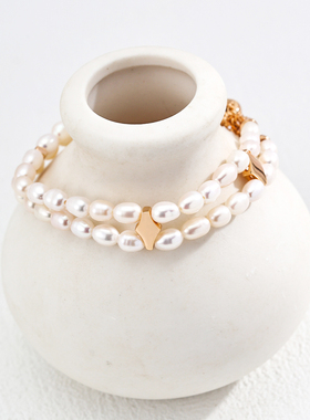 S925银天然珍珠手链