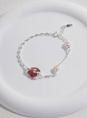 纯银草莓晶手链