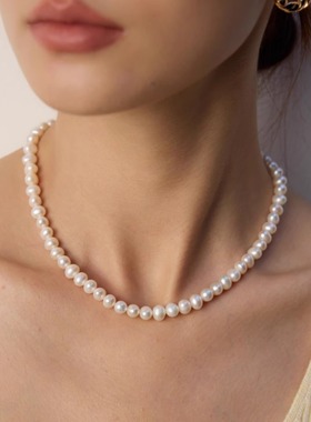 纯银天然珍珠项链