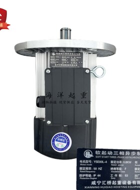 咸宁汇桥起重软起动三相异步制动电机YSE80L-4 0.8KW行车驱动马达