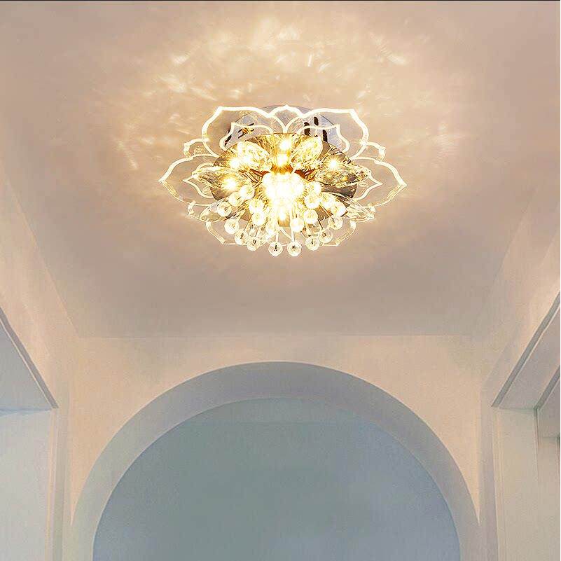 过道灯走廊灯简约现代天花玄关灯创意led水晶灯吸顶灯门厅入户灯