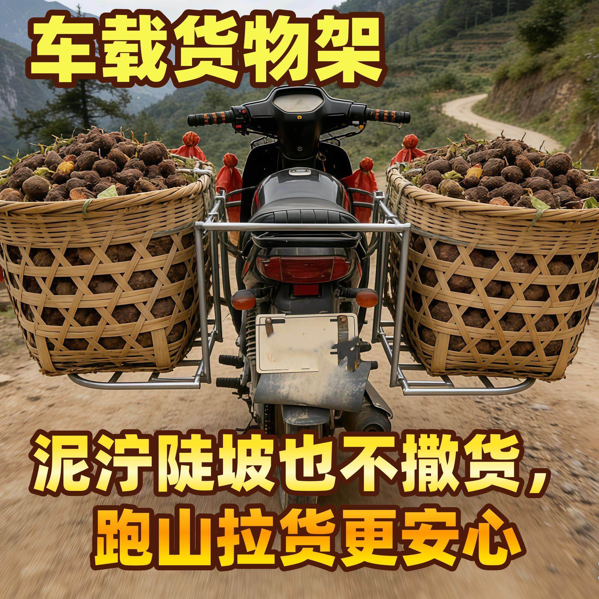 电动车机车货架外送车架可折叠摆摊重型货架二轮电动车载