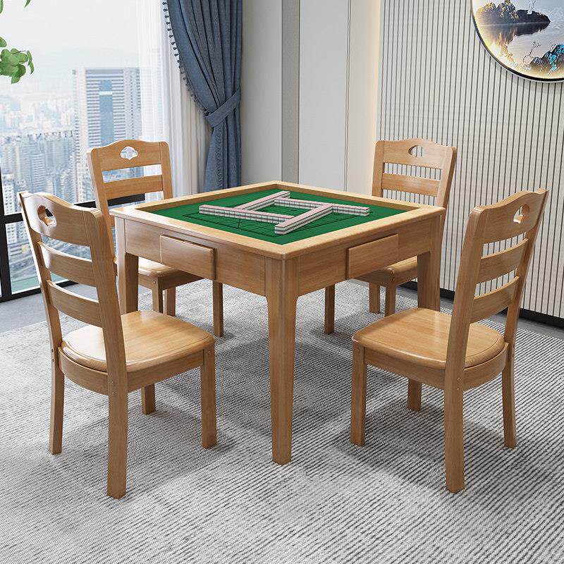 实木麻将桌餐桌两用简易手搓麻将桌家用棋牌桌象棋桌围棋桌扑克桌