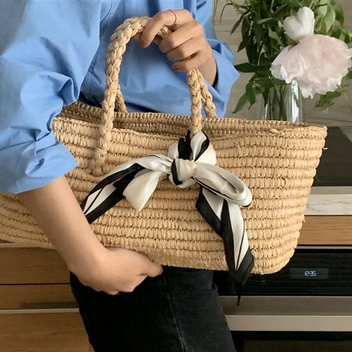 芝士商店~海边度假草编包女韩国手提菜篮子草包小众手工编织包包