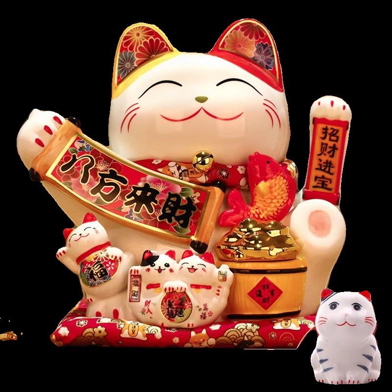 招财猫摆件开业前台全自动招手乔迁新居客厅专用新款汽.车装饰摆图片
