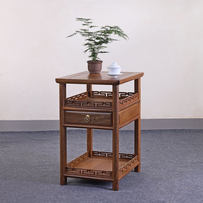 红木鸡翅木小茶几中式沙发u边几仿古烧水台实木床头柜阳台泡茶桌