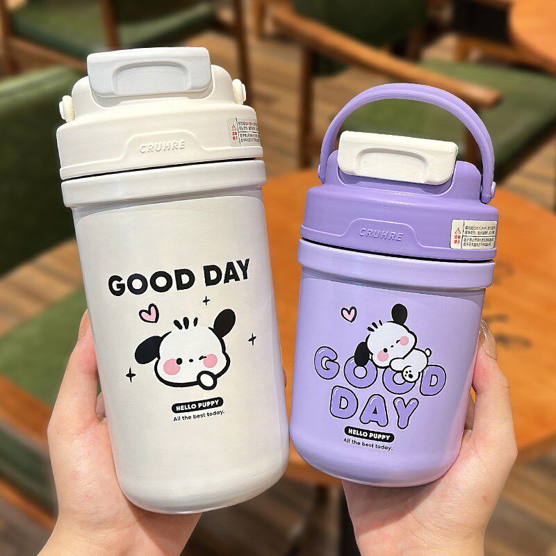 可爱咖啡杯316保温杯女高颜值办公室外带便携式随行学生双饮水杯图片