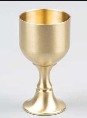 纯黄铜酒杯大中小套装铜工艺装饰品大量发货黄铜高脚杯加厚新款