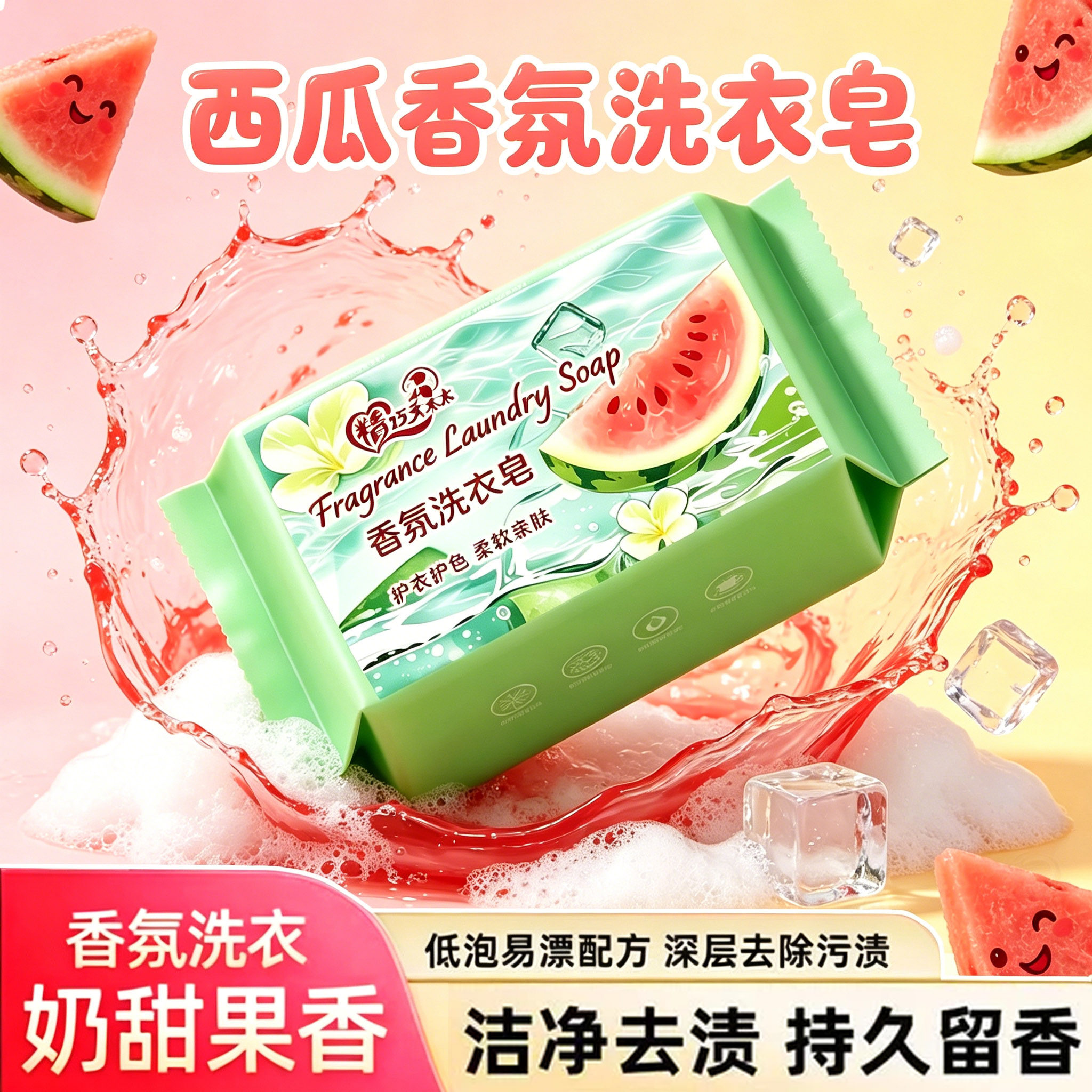 西瓜香氛洗衣皂强力去污去渍