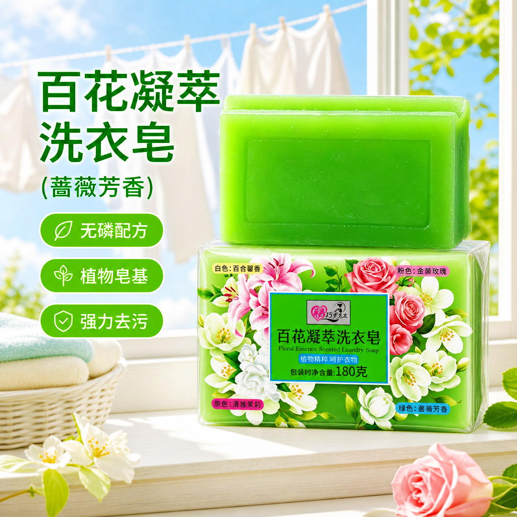 百花凝萃洗衣皂持久留香