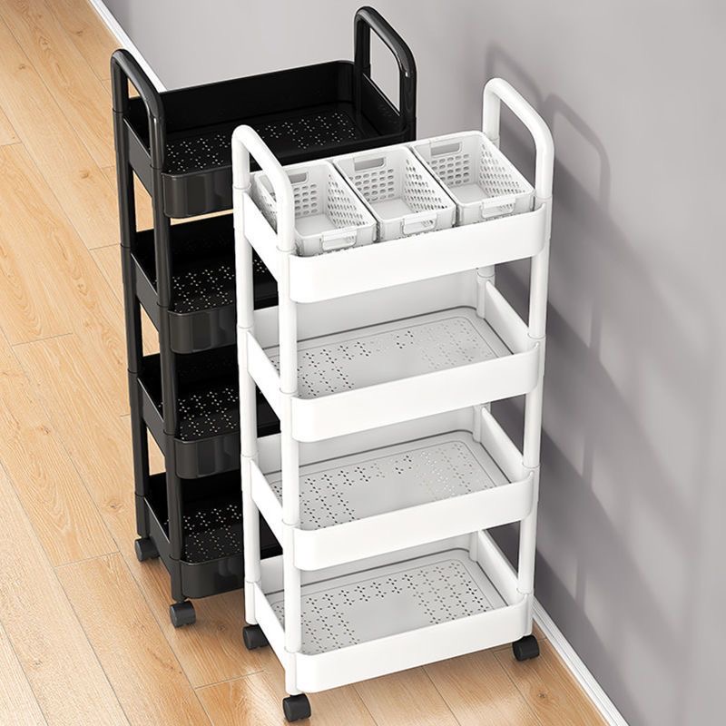 小推车置物架落地多层卫生间浴室客厅收纳架移动厨房果蔬菜篮架子