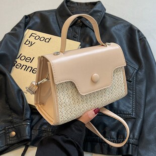 编织草编包包女2024新款百搭斜挎海F边沙滩包高级感小众手提渡假