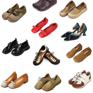 脱毒家 断码女鞋 真皮包鞋手工休闲 覆古春夏季秋拖鞋深口浅