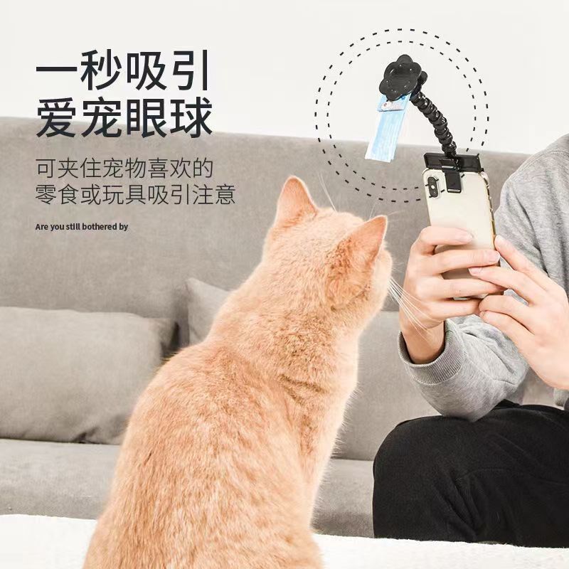 宠物拍照神器抓拍猫咪食物t夹手机支架狗看镜头摄像玩具夹宠物用