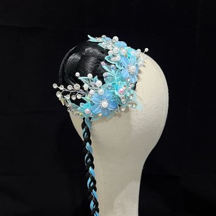 胶州秧歌古典舞蹈钱鼓舞澜水见月圆头饰艺考民间舞伞舞扇子舞发饰