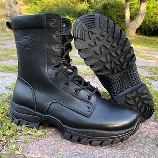 新式作战靴男夏季高帮黑色战术训练靴防水防刺作战训靴跳伞空降靴