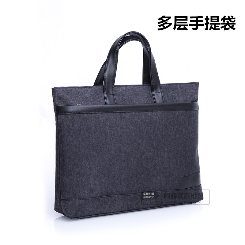 手提公文包A4拉链袋棉布会议袋男女士商务资N料袋文件袋开会袋定
