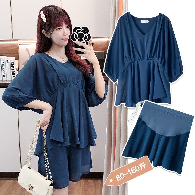 孕妇夏装套装时尚大码夏季薄款短裤小个子休闲外出雪纺两件套夏,孕妇装/孕产妇用品/营养,套装,淘宝优惠券,粉丝福利购,淘宝优惠卷