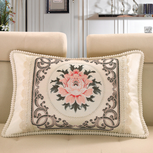 欧式靠垫长方形50x70客厅皮沙发靠背抱枕家用布艺套子含芯大靠枕