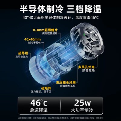 [真结冰]PIVA派威冰q刃5Pro半导体磁吸制冷散热器手机平板降温神