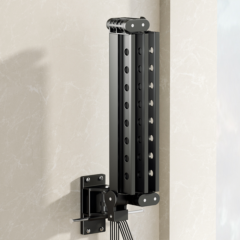 折叠晾衣架壁挂式室内飘窗家用阳台隐形上翻凉衣杆伸缩晒被子神器