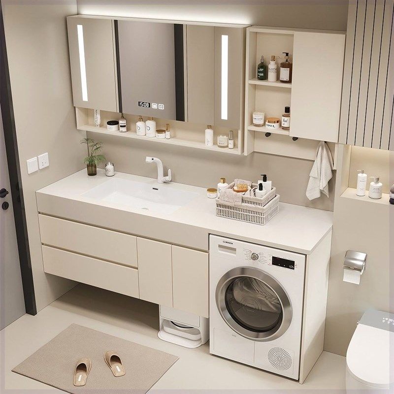 洗衣机柜脸盆浴室柜一体组合岩板洗手盆卫生间洗漱台镜柜阳台伴侣,家装主材,浴室柜组合,淘宝优惠券,粉丝福利购,淘宝优惠卷