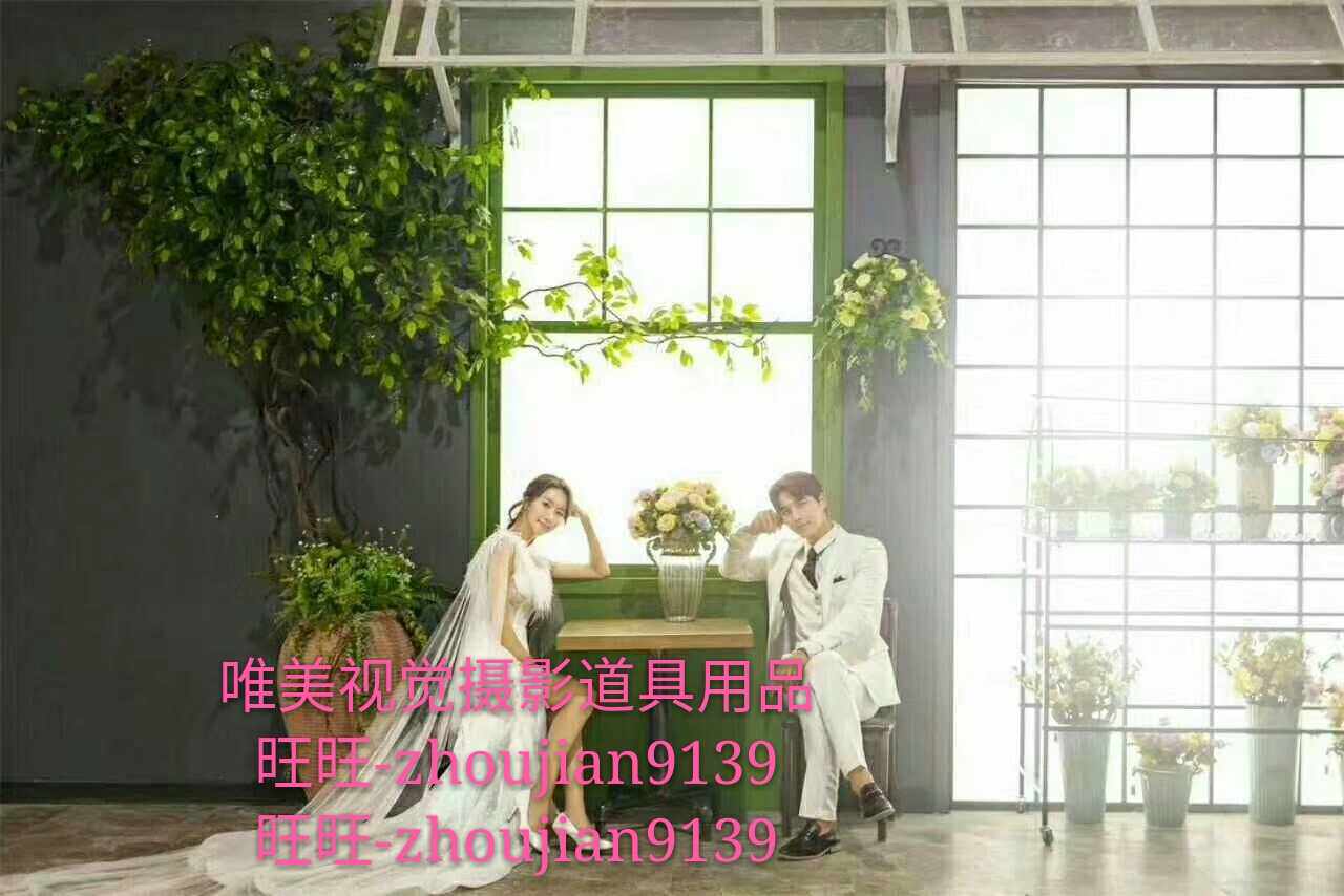 新款儿童实景摄影棚婚纱实景影楼装修韩式棚店面设计制作w-3386