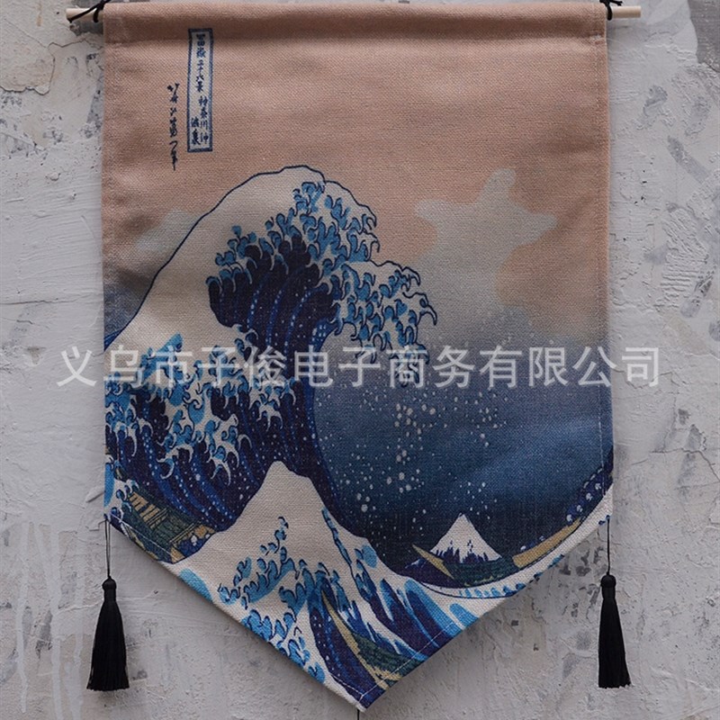 日式和风布艺挂画卧室餐s厅装饰画料理烤肉店挂旗床头挂布背景墙图片