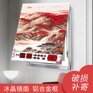 竖款中式电表箱万年历装饰画显示时间钟表款遮挡总开关电闸配电箱