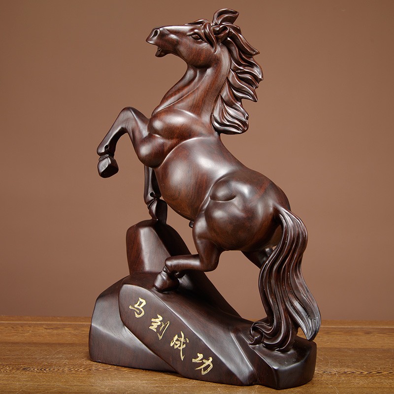 唐趣木雕马实木马雕刻工艺品红木马木马业礼品