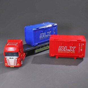集装箱运输车儿童惯性工程车仿真码头港口拖车男孩宝宝大卡车