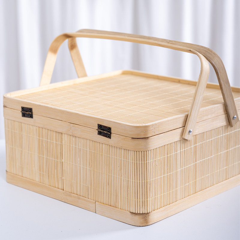 竹编礼品包装盒子中秋月饼竹篮端午粽子包装特产干果大闸蟹礼品篮