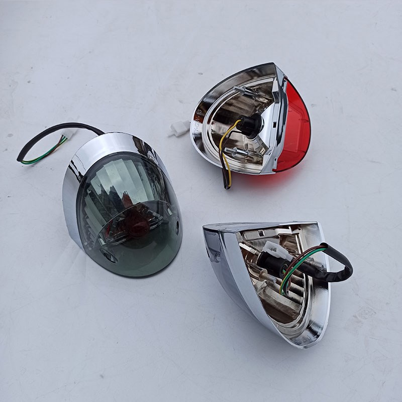 踏板车誉隆小龟王后尾灯电动车配件龟5后尾灯总成灯具刹车灯泡