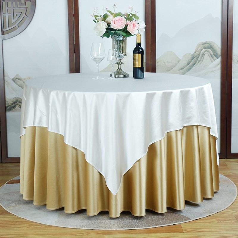 酒店桌布大圆桌专用定制高端饭店餐厅加厚餐桌布艺家用层圆台布